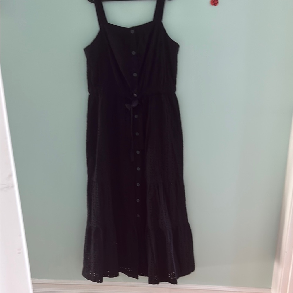 Gap Eyelet Elegant Black Sleeveless Dress
